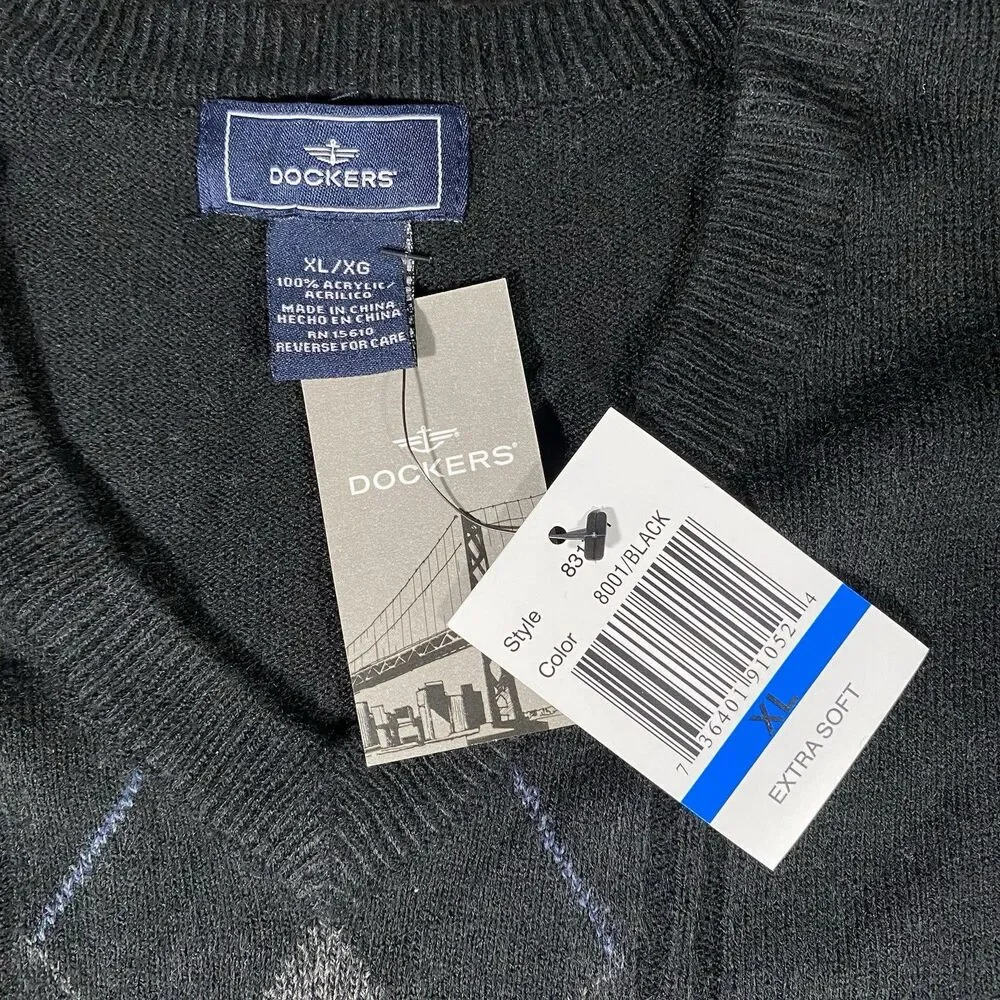 Men's XL Argyle V-Neck Sweater Vest Preppy GrandpaCore Office Academia Professor